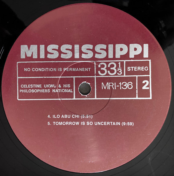 Celestine Ukwu And His Philosophers National* : No Condition Is Permanent (LP, Comp, RM, 160)