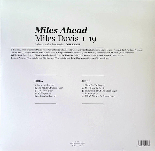 MILES AHADE Miles Davis+19 オリジナルLPレコード Buy Miles Davis + 19 : Miles Ahead (LP, Album, RE, 180) from our