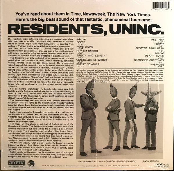 The Residents : Meet The Residents (LP, Album, Mono, Ltd, RE)