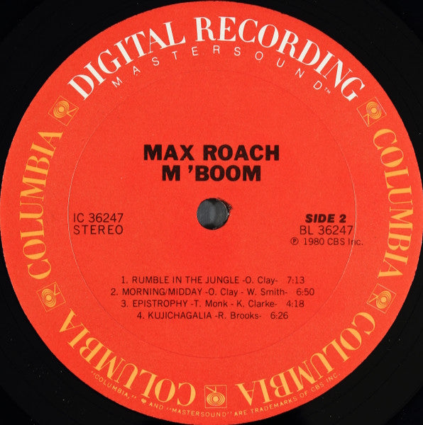 Max Roach, M'Boom Re:percussion Ensemble : M'Boom (LP, Album, Aud)
