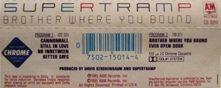 Supertramp : Brother Where You Bound (Cass, Album)