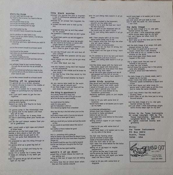 The Texas Instruments : Sun Tunnels (LP, Album)