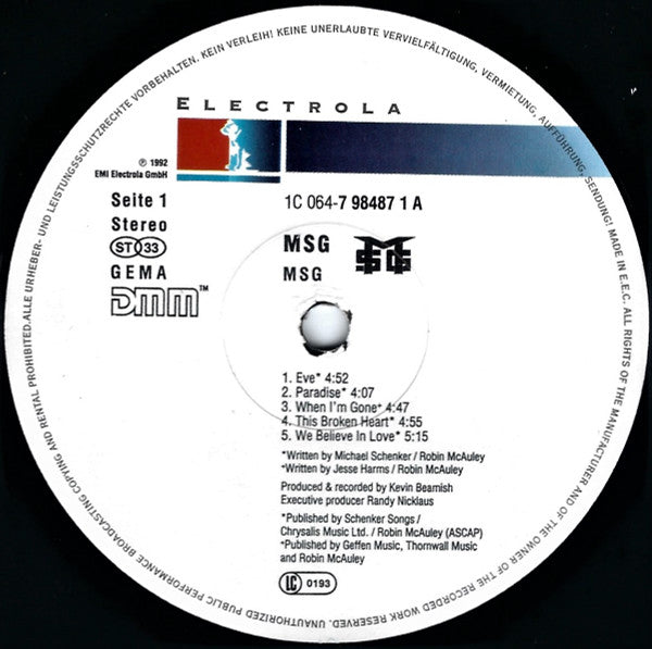 McAuley Schenker Group : MSG (LP, Album)