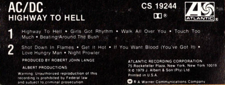 AC/DC : Highway To Hell (Cass, Album)