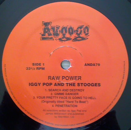 The Stooges : Raw Power (LP, Album, RE)