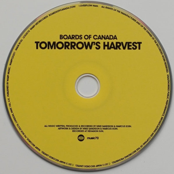 Boards Of Canada : Tomorrow's Harvest (CD, Album, RP, Dig)