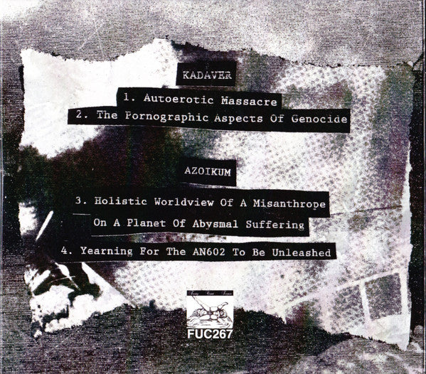 Kadaver (2) / Azoikum : The Pornographic Aspects Of Genocide (CD, Album, Spl)