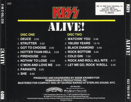 Kiss : Alive! (2xCD, Album, Club, RE, BMG)