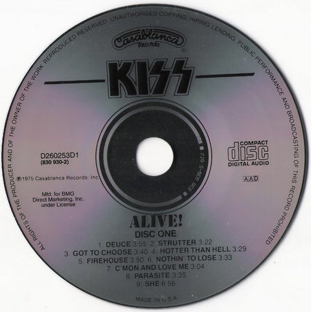Kiss : Alive! (2xCD, Album, Club, RE, BMG)