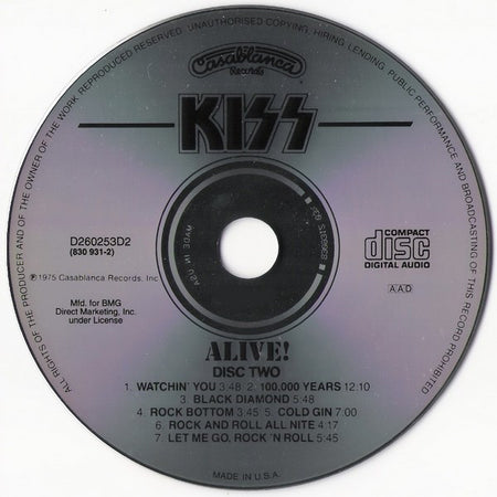 Kiss : Alive! (2xCD, Album, Club, RE, BMG)