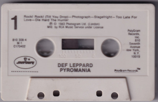 Def Leppard : Pyromania (Cass, Album, Club, RCA)