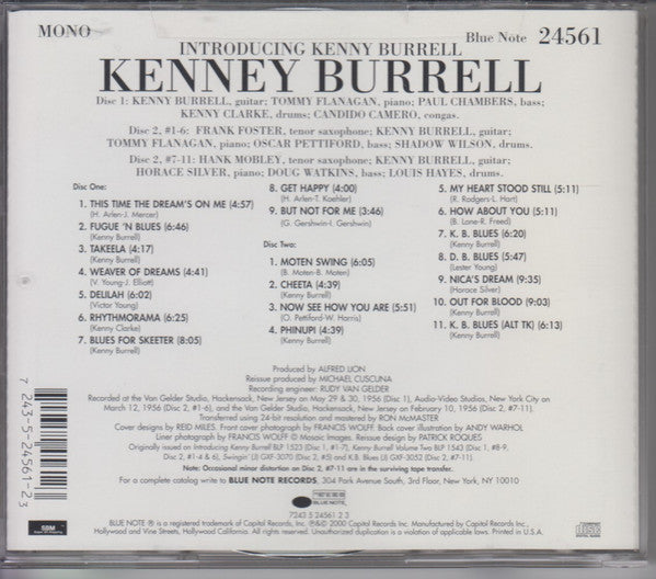 Kenny Burrell : Introducing Kenny Burrell The First Blue Note Sessions (2xCD, Comp, Mono, Ltd, RE, RP)