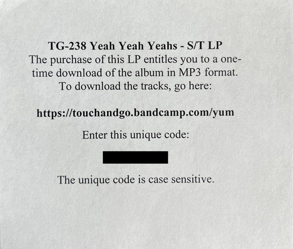 Yeah Yeah Yeahs : Yeah Yeah Yeahs (12", EP, RE)