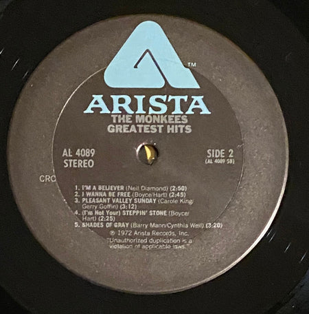 The Monkees : The Monkees Greatest Hits (LP, Comp, Club, RE)