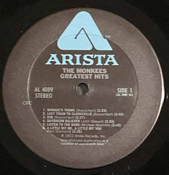 The Monkees : The Monkees Greatest Hits (LP, Comp, Club, RE)