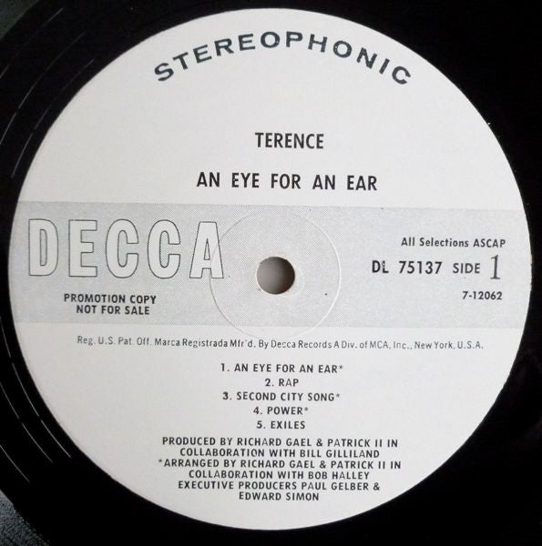 Terence (6) : An Eye For An Ear (LP, Album, Promo)
