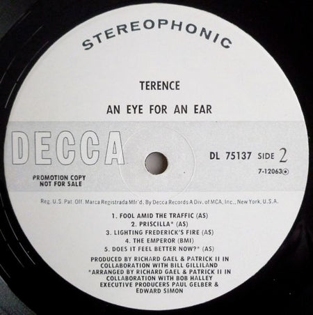 Terence (6) : An Eye For An Ear (LP, Album, Promo)
