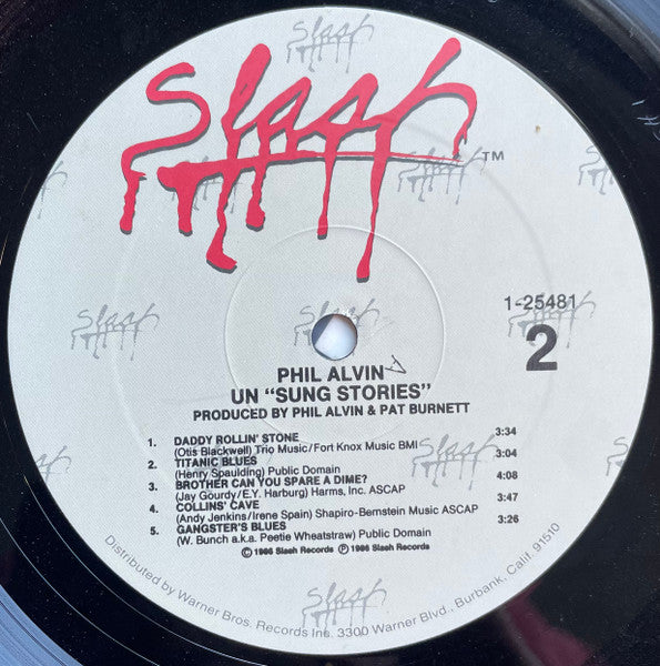 Phil Alvin : Un "Sung Stories" (LP, Album, All)
