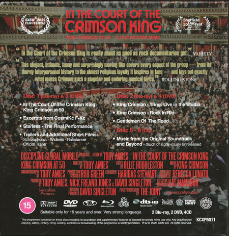 King Crimson : In The Court Of The Crimson King (King Crimson At 50   A Film By Toby Amies) (2xBlu-ray, Multichannel + 2xDVD-V + 4xCD, Comp + B)