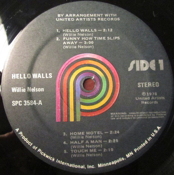 Willie Nelson : Hello Walls (LP, Comp, RE)