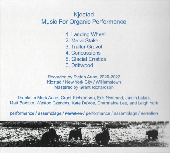Kjostad : Music For Organic Performance (CD, Album)