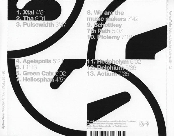 Aphex Twin : Selected Ambient Works 85-92 (CD, Album, RE, RM)