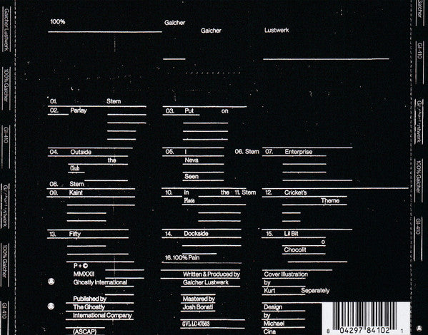 Galcher Lustwerk : 100% Galcher  (CD, Album, RM)