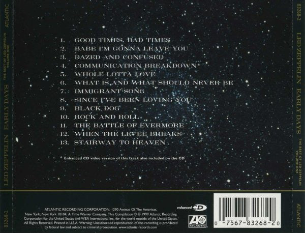 Led Zeppelin : Early Days: The Best Of Led Zeppelin Volume One (CD, Comp, Enh, WEA)