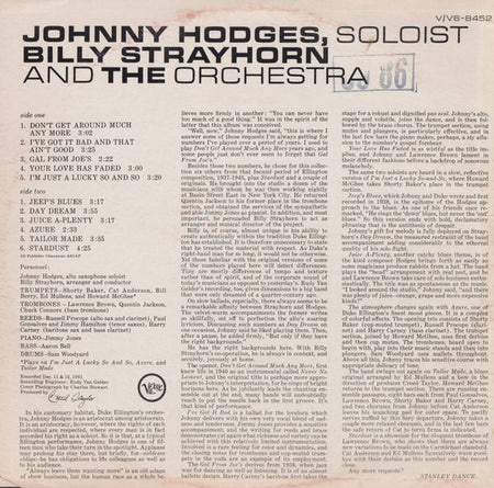 Johnny Hodges With Billy Strayhorn : Johnny Hodges With Billy Strayhorn And The Orchestra (LP, Album, Mono)