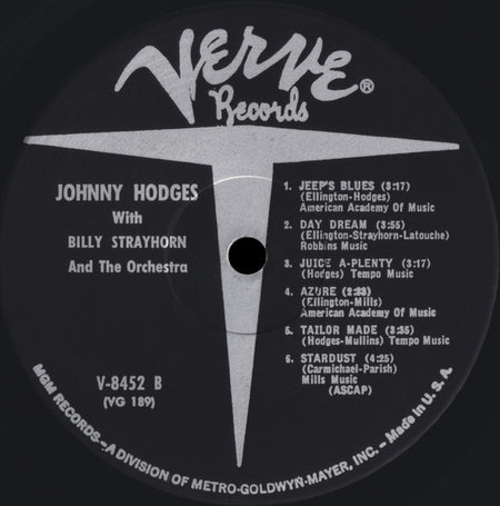 Johnny Hodges With Billy Strayhorn : Johnny Hodges With Billy Strayhorn And The Orchestra (LP, Album, Mono)