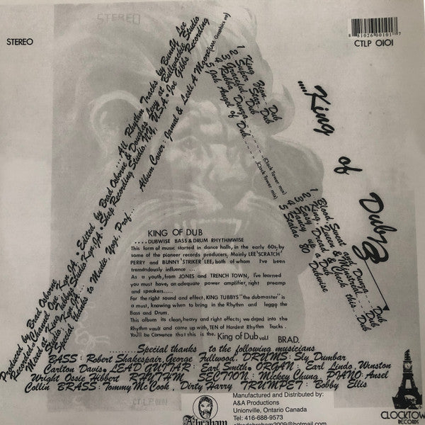 Bunny Lee : King Of Dub (LP, Album, RE, Lav)