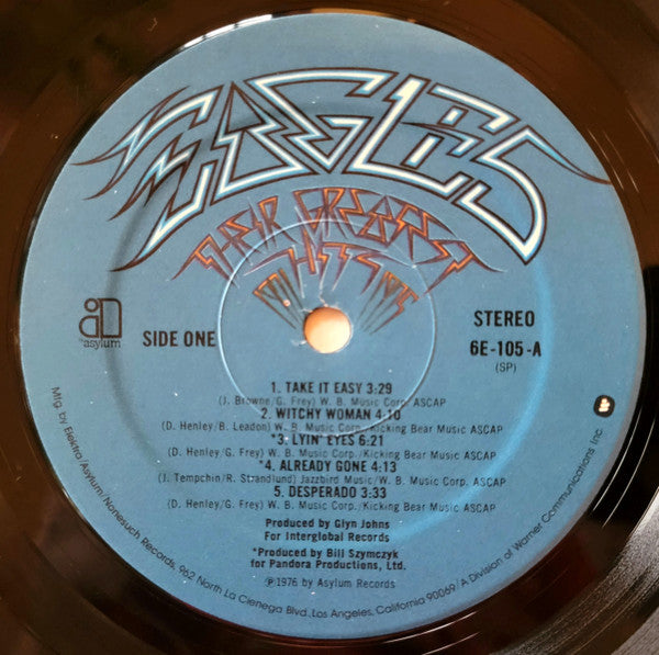 Eagles : Their Greatest Hits 1971-1975 (LP, Album, Comp, RP, Emb)