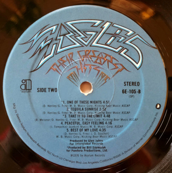 Eagles : Their Greatest Hits 1971-1975 (LP, Album, Comp, RP, Emb)