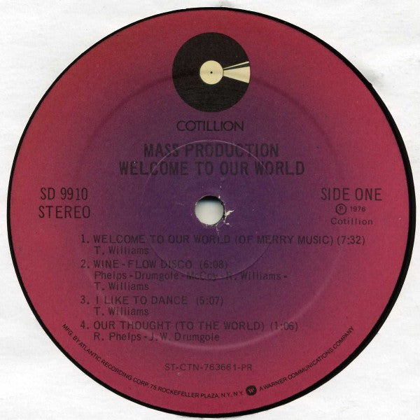 Mass Production : Welcome To Our World (LP, Album, PR )