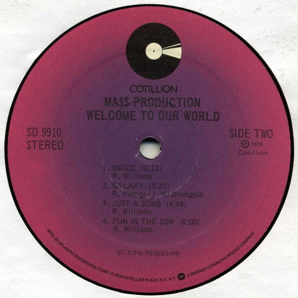 Mass Production : Welcome To Our World (LP, Album, PR )