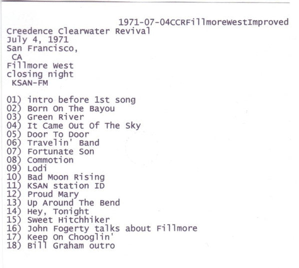 Creedence Clearwater Revival : Last Exit (CDr, Album, Unofficial)