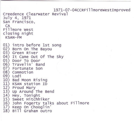 Creedence Clearwater Revival : Last Exit (CDr, Album, Unofficial)