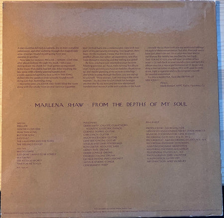 Marlena Shaw : From The Depths Of My Soul (LP, Album)