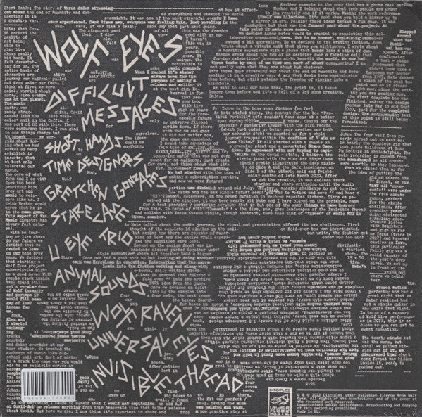 Wolf Eyes : Difficult Messages (LP, Comp, Cle)
