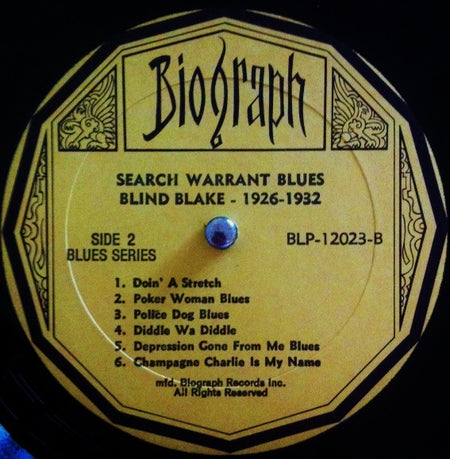 Blind Blake : 1926-32 Search Warrant Blues Volume Two (LP, Comp)