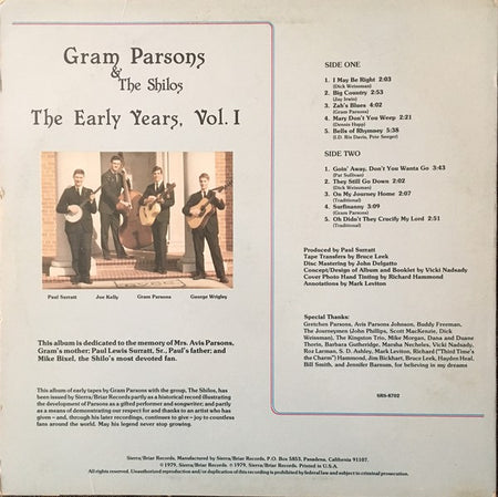 Gram Parsons : The Early Years 1963-65 (LP, Comp)