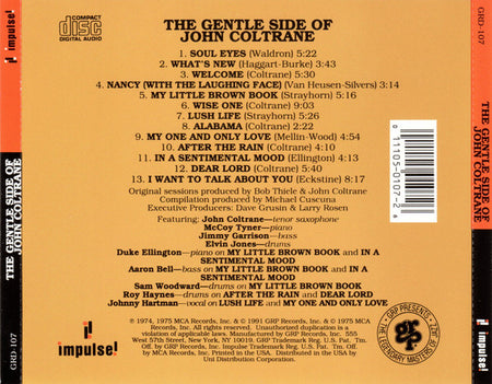 John Coltrane : The Gentle Side Of John Coltrane (CD, Comp, RE)