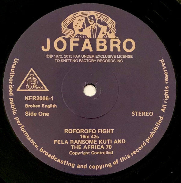 Fela* & The Africa 70* : Roforofo Fight (LP, Album, RE)