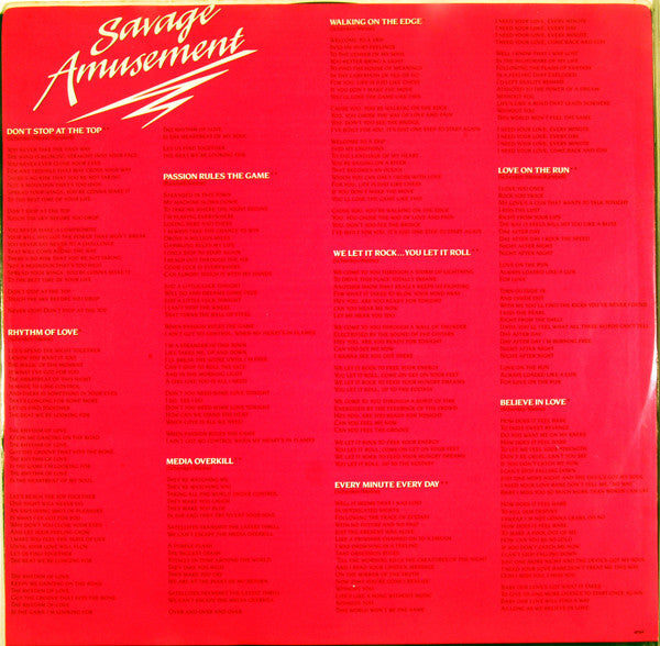 Scorpions : Savage Amusement (LP, Album, 49)