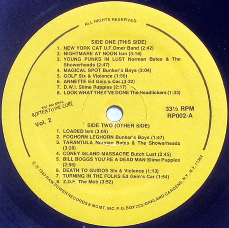 Various : The Big Apple Rotten To The Core Vol. 2 (LP, Album, Comp)