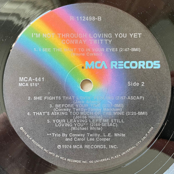 Conway Twitty : I'm Not Through Loving You Yet (LP, Album, Club)
