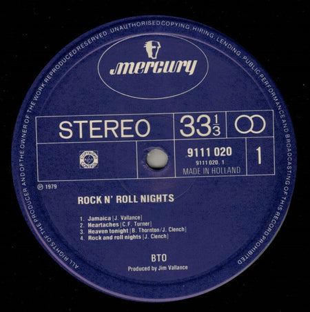 Bachman-Turner Overdrive : Rock N' Roll Nights (LP, Album)