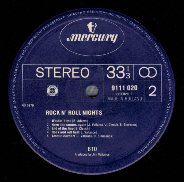 Bachman-Turner Overdrive : Rock N' Roll Nights (LP, Album)