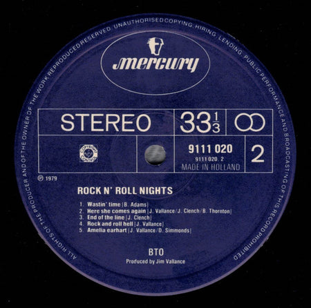 Bachman-Turner Overdrive : Rock N' Roll Nights (LP, Album)