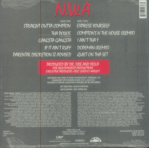 N.W.A. : Straight Outta Compton (LP, Album, RE, Van)